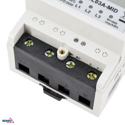 Licznik zużycia energii elektrycznej MID 3-fazowy 10/100A 4-modułowy z wyświetlaczem LCD SCHELINGER (A31-SL03A-MID)